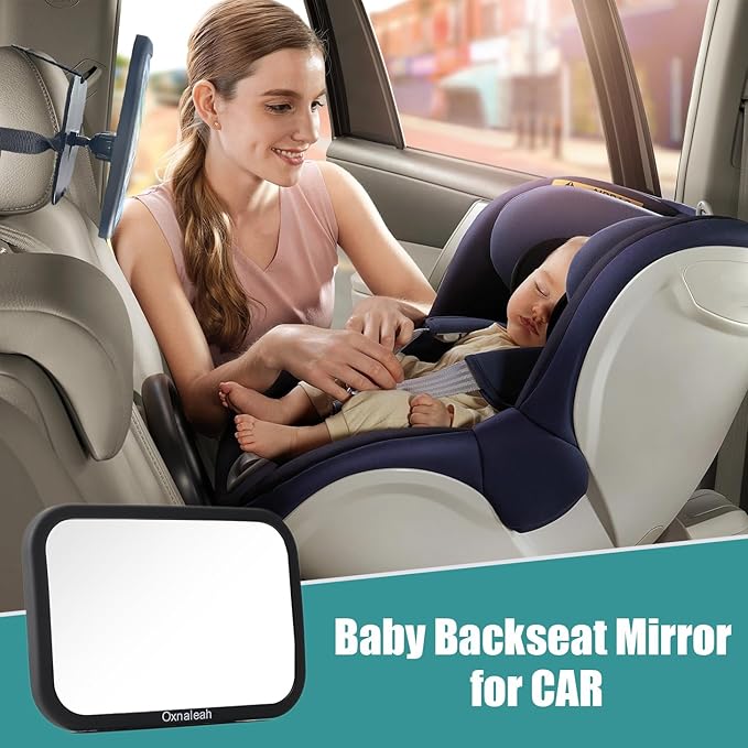 Car Mirror for Baby,Shake proof,Shatterproof Baby Car Mirror for Safe Travel, 360° Rotation, Clear Wide View, Easy Install, Perfect