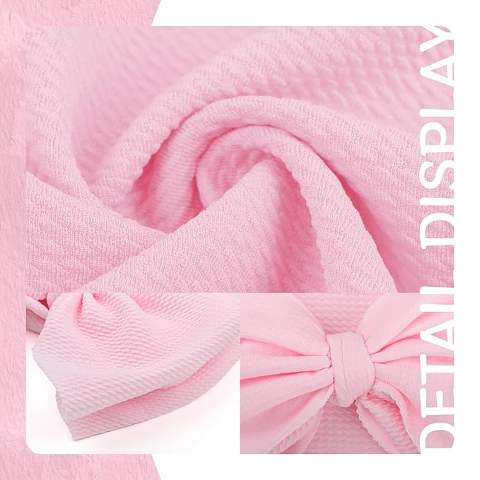 Rainbow Headbands for Baby Girls Hair Bows 2pcs Newborn Infant Toddler Kids Hair Accessories Pink Head Bow Colorful Stripes
