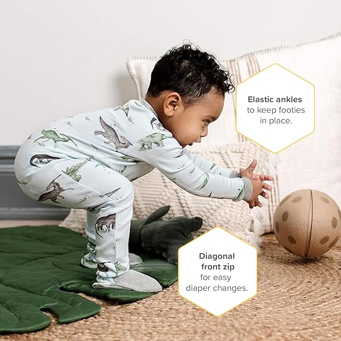 Burt's Bees Baby baby-boys Sleeper Pjs, 100% Organic Cotton, One-piece Footie, Zip Up Jumpsuit, Snug Fit Pajamas