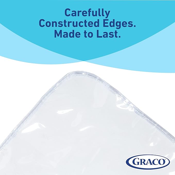 Graco Under High Chair Mat - Waterproof & Washable Plastic Food/Spill Catcher - 50" Eating, Painting & Art Floor Cover, Clear (Pack of 1)
