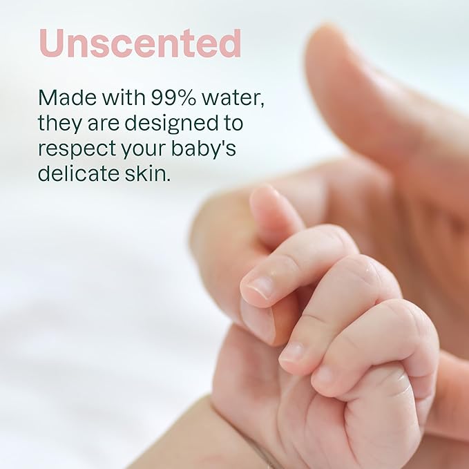 ATTITUDE Baby Water Wipes, EWG Verified, Safe for Newborns, Unscented & Fragrance-Free, 99% Water, Gentle & Hypoallergenic, Vegan & Dermatologically Tested, Travel Pack with Hard Lid, 72 Count