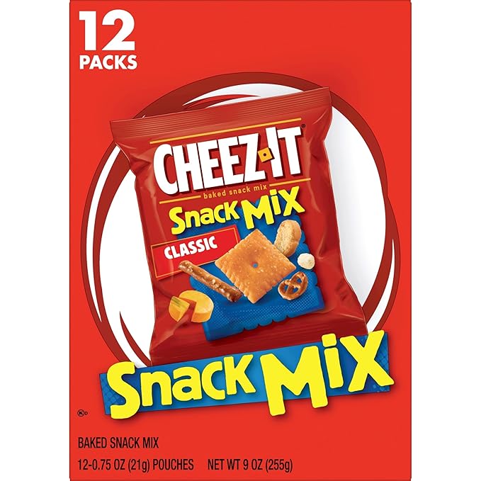 Cheez-It Snack Mix, Office and Kids Snacks, Classic, 9oz Box (12 Packs)