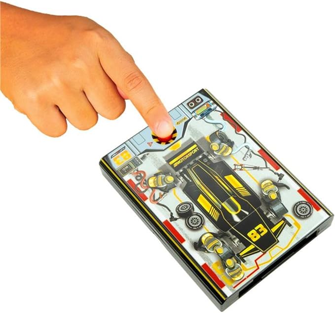 FLAT 2 FAST Original Speed Card Racer – Flat Car Racer and Pocket Size Racecar Launcher with Real Rubber Tires for High-Speed Racing – Load, Launch, Race! – Onyx Black