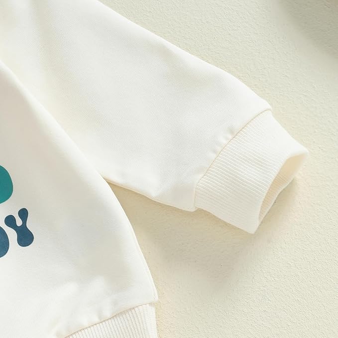 Baby Boy Fall Clothes Set Long Sleeve Letter Print Sweatshirt Pants Toddler Infant Outfits 6 12 18 24 Months 2T