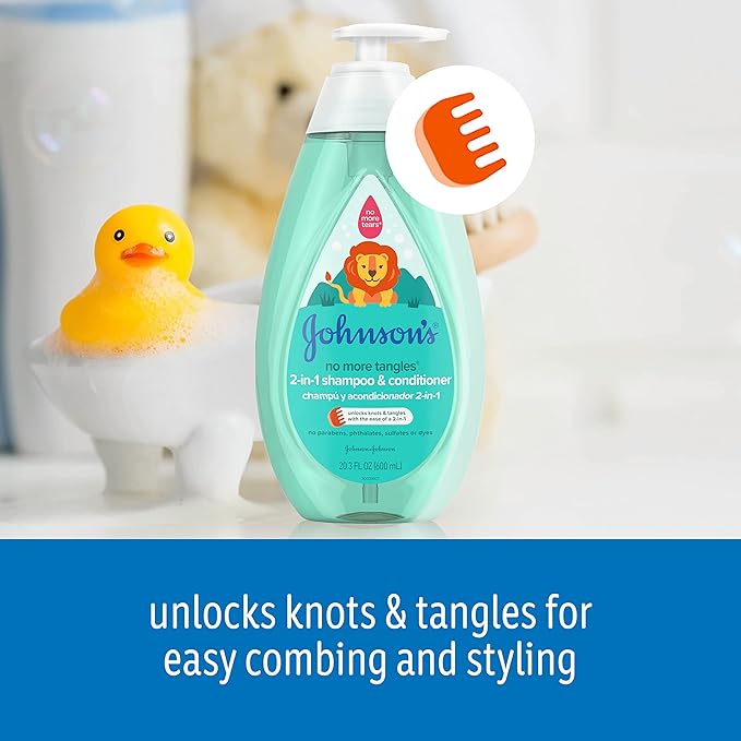 Johnson's 2-in-1 Shampoo & Conditioner, 20.3 fl. oz | Detangling Formula | For Kids | Tear-Free | Hypoallergenic