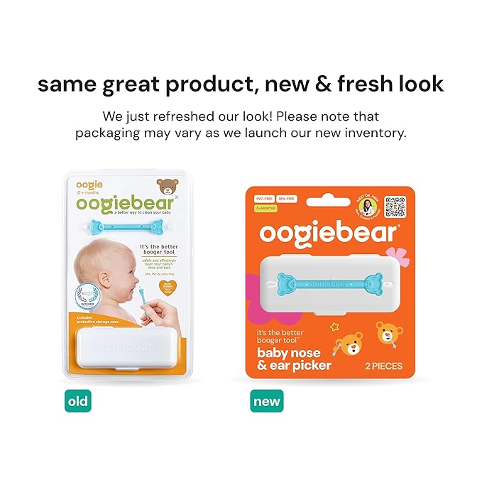 oogiebear: Baby Nose Cleaner & Ear Wax Removal Tool - Safe Booger & Earwax Removal for Newborns, Infants, Toddlers - Dual-Ended - Essential Baby Stuff, Diaper Bag Must-Have, with CASE