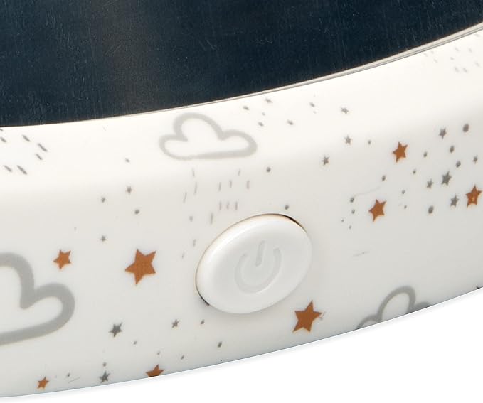 Nuby LED Light Backseat Baby Car Mirror with Remote Controlled Light, Wide View Shatter Resistant Mirror, Adjustable, White Cloud