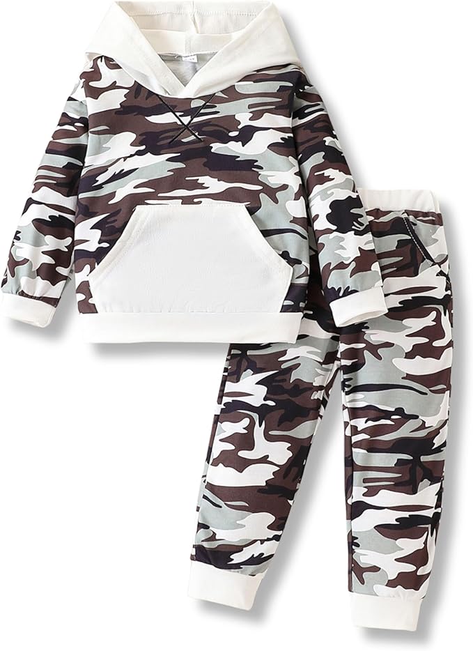 2-6T Toddler Baby Boy Clothes Color Blocking Hoodies + Pants Fall Winter Outfits