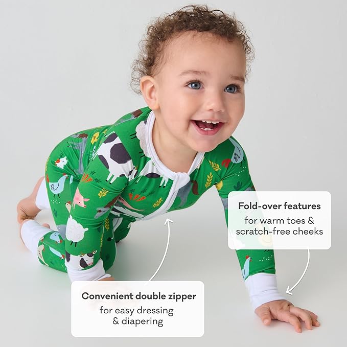 Little Sleepies Pajamas for Baby Boys & Girls, Viscose from Bamboo Baby Pajamas, Preemie & Newborn Sleepers, 2-Way Zipper PJs