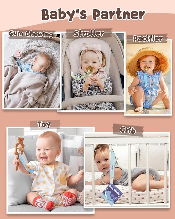 babygoal Baby Pacifier Clips 8 Pack, Pacifier Holder Clips 8PS44