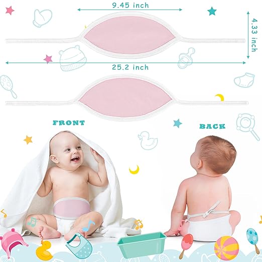 Hoolerry 8 Pcs Baby Belly Band Newborn Infant Comfort Cotton Belly Binder Wraps for Baby Umbilical Cord Cover Band Umbilical Cord Belt for 0-12 Months Infant Boy Girl Gift, 4 Color