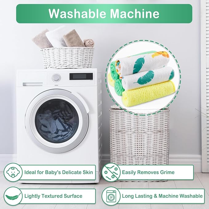 Baby Washcloths, 24Pack Baby Wash Cloths Extra Soft & Ultra Absorbent, Baby Towels and Washcloths Face Towels for Unisex Boys Girls Body, Washclothes Gentle on Sensitive Skin, 9x9 Lion