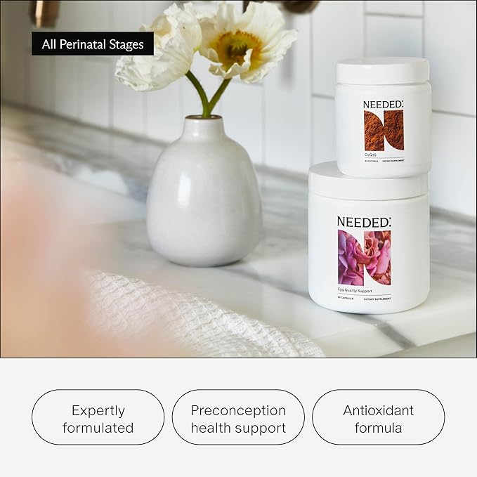 Needed. Egg Quality Support - Optimally Formulated Antioxidants Supplement for Egg Quality - Fertility Support - Fertility Supplement for Women - 60 Capsules - 30 Day Supply