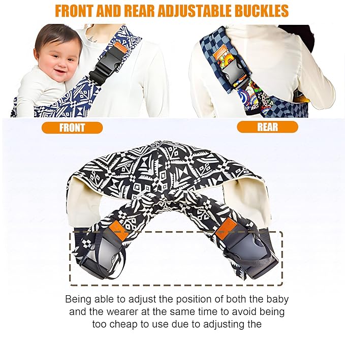 Marrlly Baby Sling Carrier Newborn to Toddler Adjustable One-Shoulder Design with Hip Seat Support, Labor-Saving Baby Wraps Carrier 10-30 lbs(Blue)