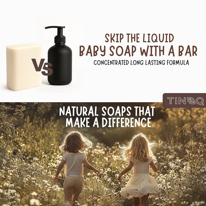 Fragrance Free Baby Bar Soap for Sensitive Skin | Unscented Natural soap bar for toddlers kids adults with gentle skin | Organic ING | Made in USA | 5 Bars