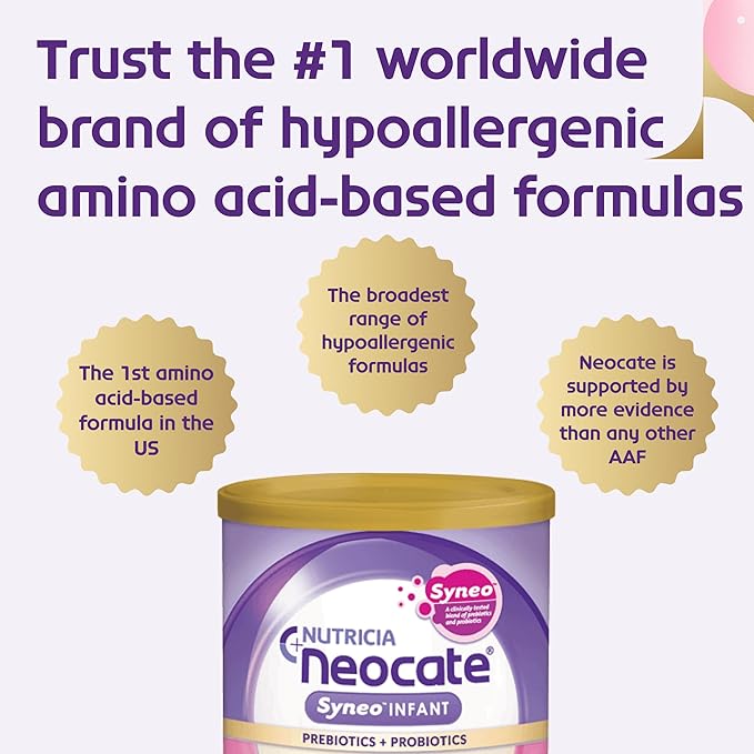 Neocate Syneo Infant - Hypoallergenic, Dairy-Free, Amino Acid-Based Baby Formula with Prebiotic Fiber, Probiotics & DHA/ARA - Food Allergy-Friendly Formula - 14.1 oz (Pack of 1)