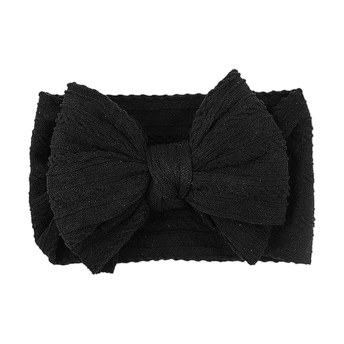 LemonSpace Handmade Baby Girls Bows Soft Stretchy Nylon Hair Bands Hair Accessories Baby headbands with Bows for Newborn Baby Girls Infant Toddlers Kids(Black)