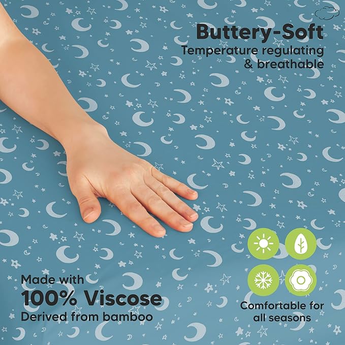 Pack and Play Sheets Fitted - 2-Pack Mini Crib Sheets for Pack N Play Mattress 38x26, Soft & Cozy, Neutral Toddler Playard Bedding, Snug Fitted Mini Baby Crib Mattress Cover Boy, Girl (Dragon Tale)