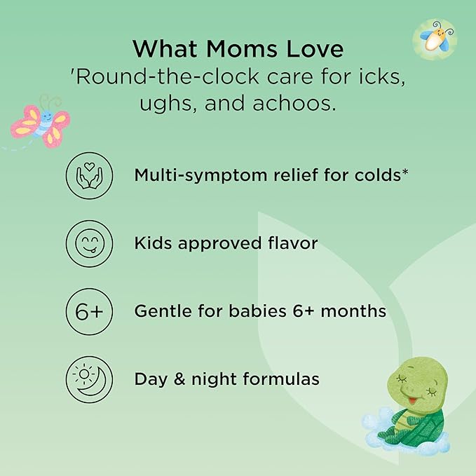 Hyland's Baby Mucus and Cold Relief, Day & Night Value, Infant and Baby Cold Medicine, Decongestant & Cough Relief, 4 Fl Oz, (Pack of 4)