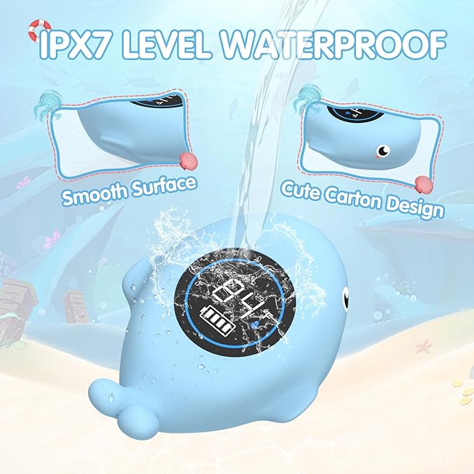 BabyElf Baby Bath Thermometer, Rechargeable Digital Bathtub Water Thermometer with Safe Temperature Alert - Fast Accurate Reading for Newborn Infant Toddler, Floating Duck Bath Time Toy