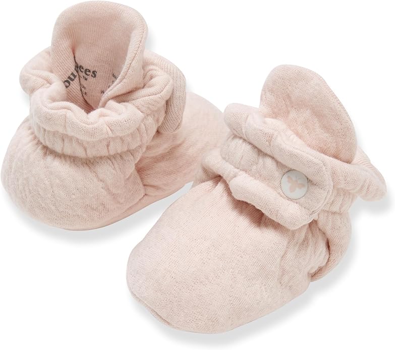 Burt's Bees Baby Unisex Booties Organic Cotton Newborn Essentials Shoes for Infants