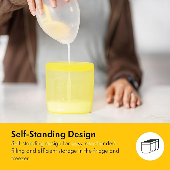 Medela Reusable Breast Milk Storage Bags with Wide Opening and Double-Seal Design, One-Piece, Fridge and Freezer Storable, 220 ml, 500 Uses