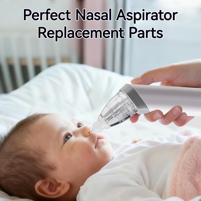 TERPINK Nasal Aspirator Replacement Parts Compatible with GROWNSY, Watolt, LittleTora, HEYVALUE, Cocobela, HailiCare, KIDIRA, TEQIN, X-Bosak Electric Nose Sucker, Suction Chamber & 6pcs Silicone Tips