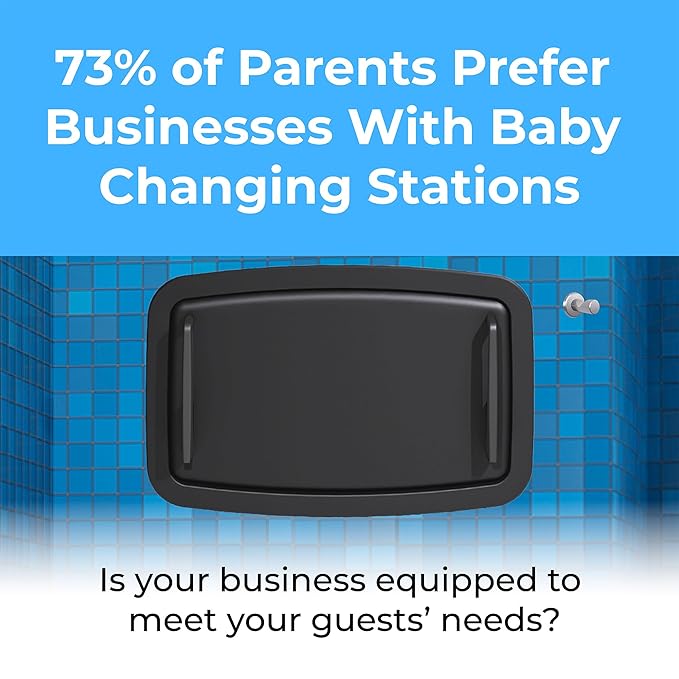 Koala Kare Baby Changing Station Horizontal Recessed-Mounted, Model KB310- SSRE-MBLK (Matte Black)