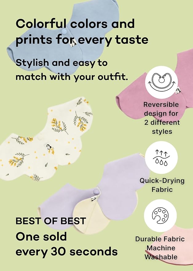 Konny Baby Bibs 3/5/7-Pack Set, 360 ° Rotate, Soft and Absorbent Bandana Drooling for Boys Girls baby Essentials
