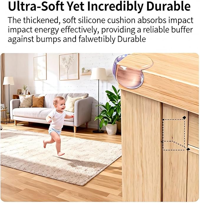 Extra Large & Ultra-Safe Corner Protectors - Biggest Baby Proofing Edge Guards for Maximum Coverage, Super Strong Adhesive, Transparent Table Bumpers, Easy to Install, 16-Piece Child Safety Set