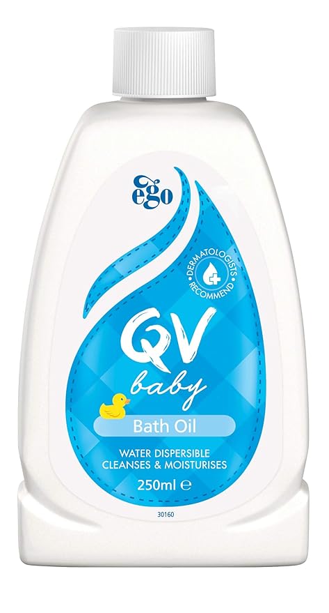 QV Baby Bath Oil 250ml -Moisturising Formula Helps Revive Large Areas of Dry or Sensitive Skin. Suitable for use on Dry Skin, Eczema, Dermatitis and Psoriasis.