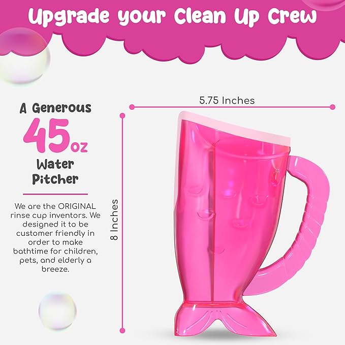 Pink Baby Rinser Cup and Bath Pail - Tear-Free, Non-Toxic, BPA-Free Accessory for Kids of All Ages - Provides Gentle, Safe, Enjoyable Bathing