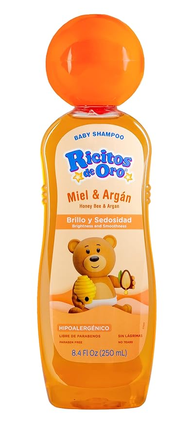 Ricitos de Oro Honey Bee Shampoo Baby Cleansing Shampoo Rattle Cap ParabenFree Product for Baby’s Delicate Hair Hypoallergenic 3-Pack of 8.4 FL Oz Each, 3 Bottles