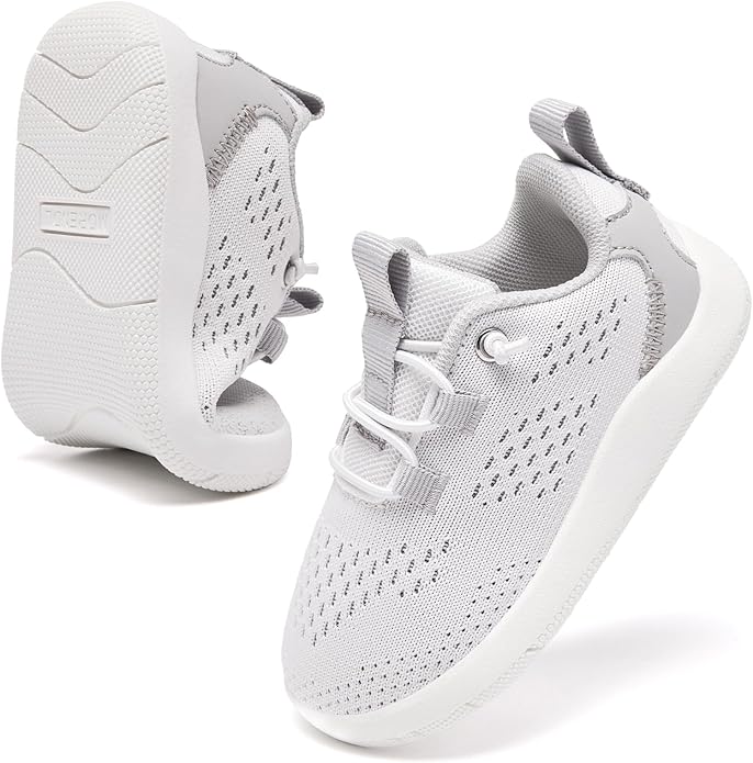 MORENDL Wide Toddler Shoes Baby Walking Shoes Girls Boys Zero Drop Minimalist Sneakers Slip On Tennis Shoe Breathable Naturally Flexible