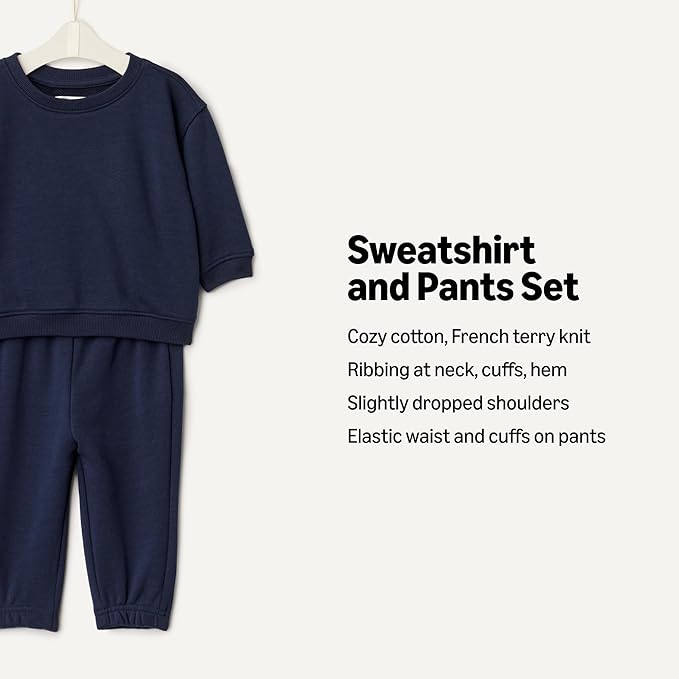 Amazon Essentials x Sofia Grainge Unisex Toddlers and Babies' Sweatshirt & Sweatpant Set