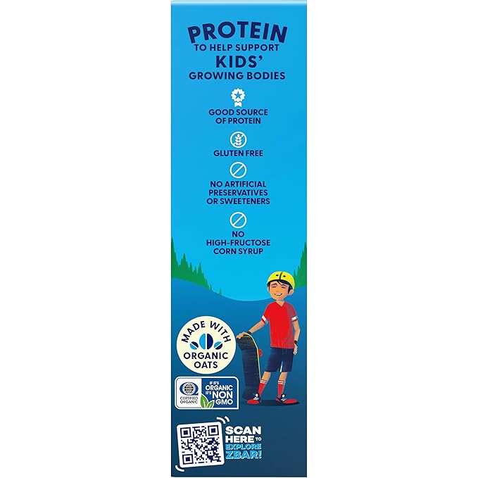 CLIF Kid Zbar Protein - Cookies 'N Creme - Crispy Snack Bars - Made with Organic Oats - Non-GMO - 5g Protein - Gluten Free Protein Bars (15 Pack)