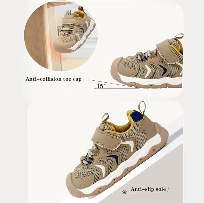 Baby Boy Girl First Walking Shoes Wide Toe Toddler Sneakers Breathable Non Slip Infant Barefoot Shoes 6 12 18 24 Months