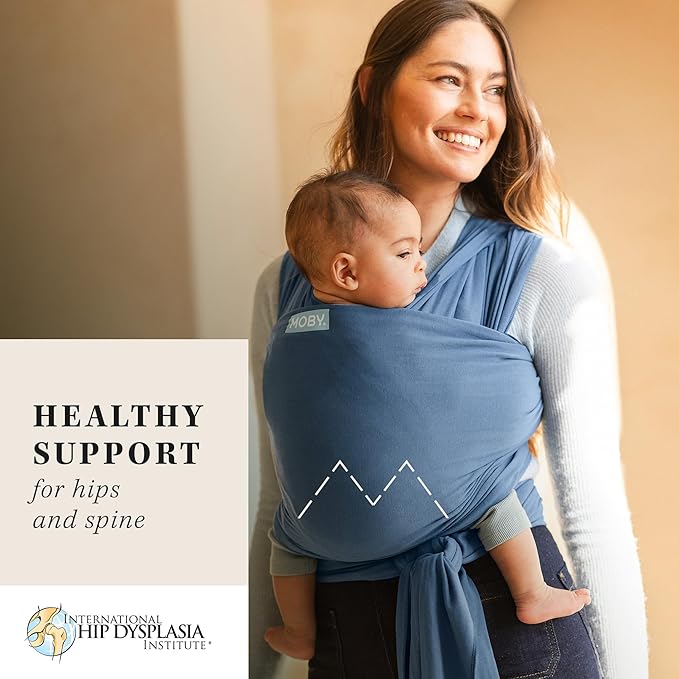 Moby Baby Wrap Carrier Classic for Newborns to Toddlers (8-33lbs), Infant Sling Carrier, Lightweight & Hands Free Design, Adjustable for All Body Types (Ocean)