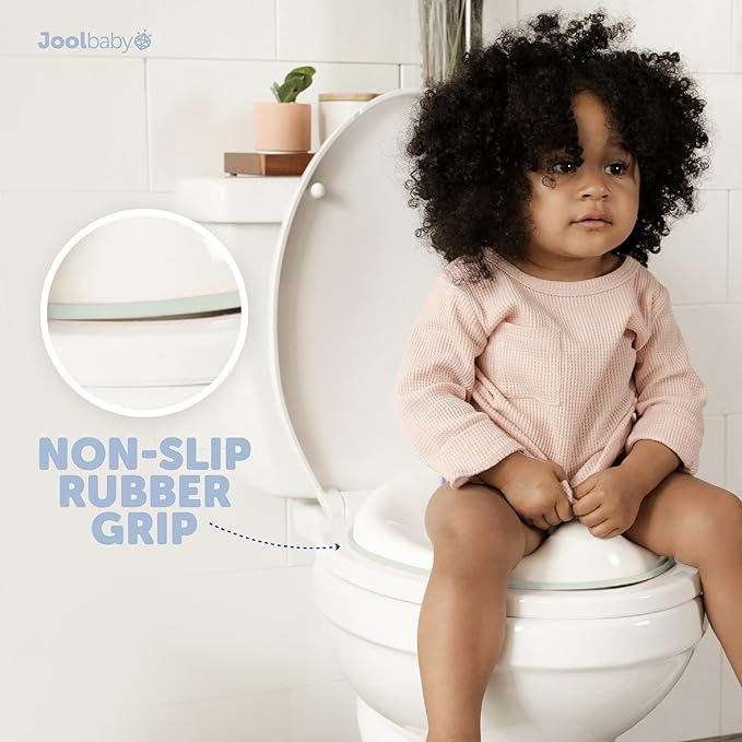 Jool Baby Potty Training Seat for Boys and Girls, Fits Round & Oval Toilets, Non-Slip with Splash Guard, Includes Free Storage Hook (Sage)