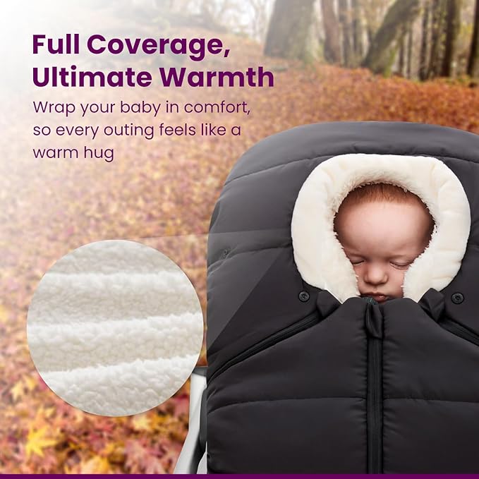 Buntting Bag Compatible with UPPAbaby Aria, Aria V2, Mesa, Mesa V2, Mesa V3 Infant Car Seats, Warm and Ultra-Plush Waterproof car seat Cover, Footmuff, Winter Cover Universal. nfant Car Seats