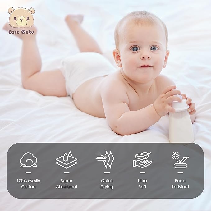 12 Pack Muslin Washcloths for Baby - 100% Cotton Baby Wash Cloths for or Baby Face Body Comfy and Soft for Newborn Infants Kids Girls and Boys - 12"x12" - Pink, Purple and Sakura Series