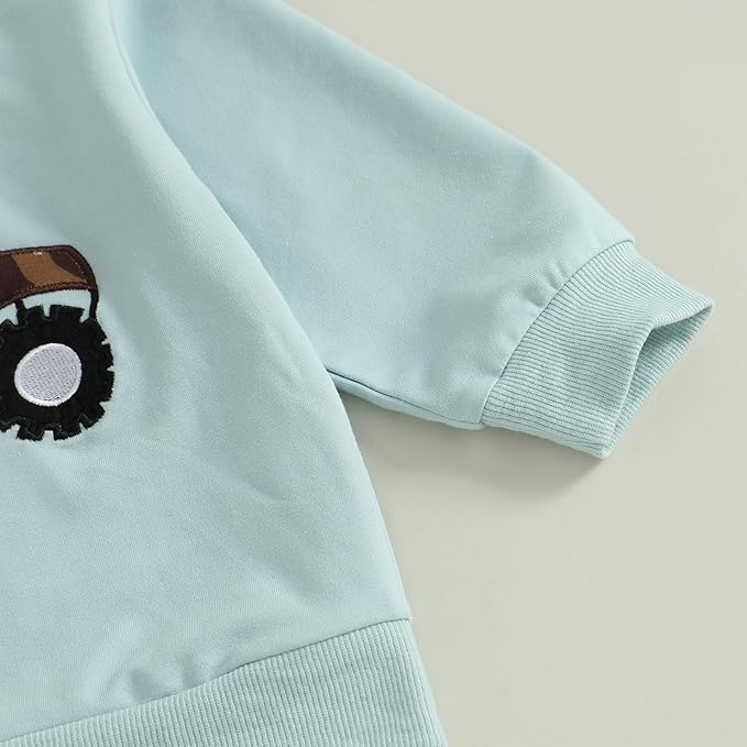fhutpw Toddler Baby Boy Clothes Funny Letter Long Sleeve Sweatshirt Pullover Top Jogger Pants Fall Winter Outfits