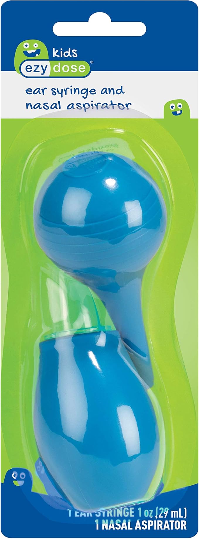 EZY DOSE Kids Ear Syringe and Nasal Aspirator | Sinus Relief and Mucus Sucker for Baby and Toddler | Easy to Clean and Dishwasher Safe,Blue,67193 (Pack of 3)