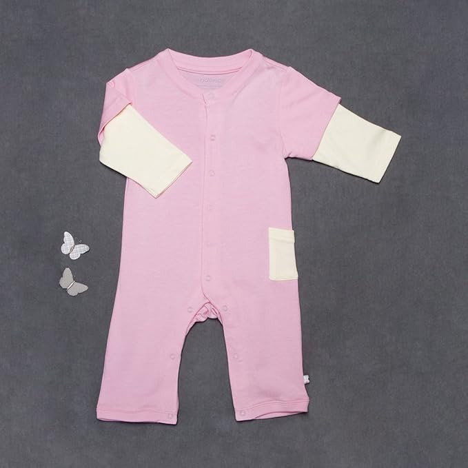 Babysoy Long Sleeve Baseball Style One Piece Coverall Romper