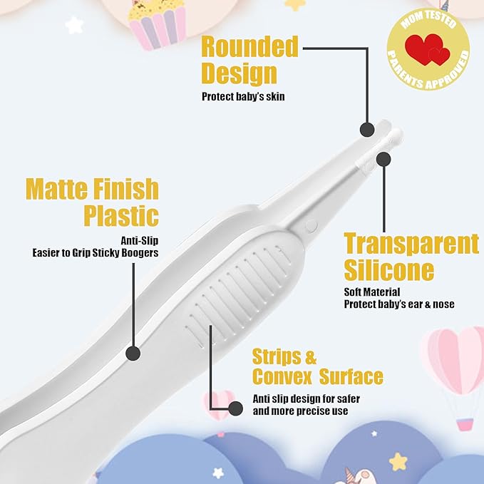 3 in 1 Baby Nose and Ear Gadget Safe Baby Nose Picker Nose Cleaner for Baby Infants and Toddlers Dual Earwax and Snot Removal Baby Must Have Items (Yellow)