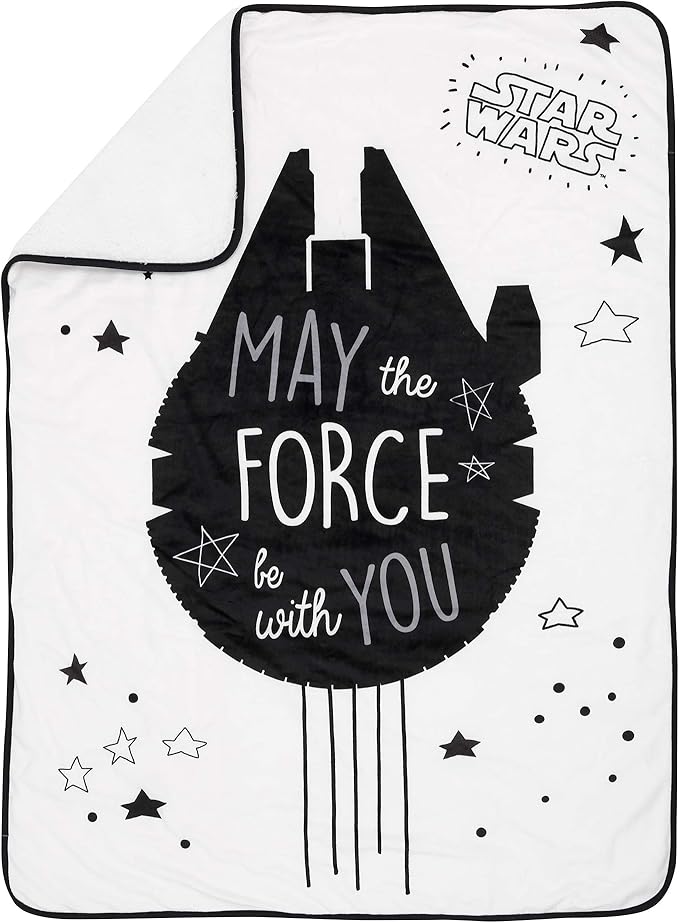 Lambs & Ivy Star Wars Millennium Falcon Baby Blanket - White