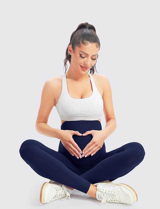 BONVIGOR Women's Maternity Leggings Over The Belly Bump Workout Full Length Leggings Running Active Yoga Pants