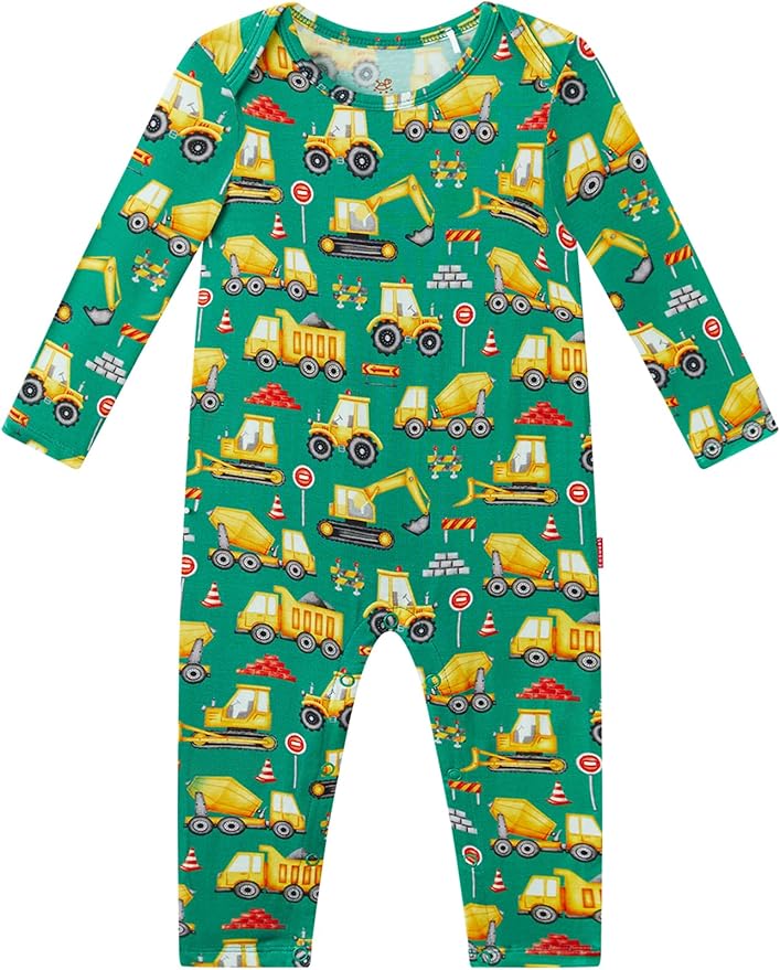 Baby Boy and Girl Romper Long Sleeve Jumpsuit One-Piece Footless Pajamas, Viscose Made from Bamboo