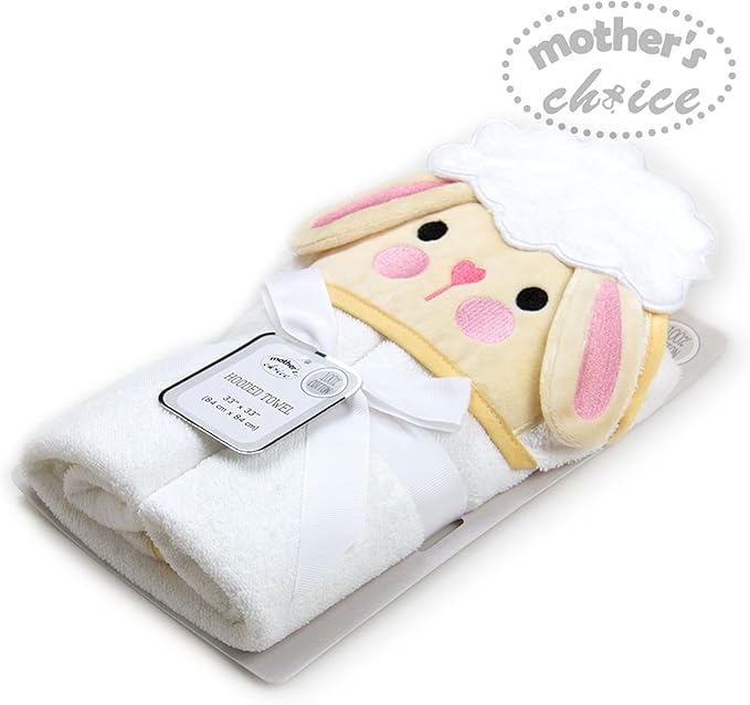 Mother's Choice Baby Towels for Newborn Organic Hooded Design, Large Size Cotton Toddler Towels, Ultra-Soft & Absorbent Bath Towel for Newborns, Infants, Toddlers, Boys & Girls with Animal Hood