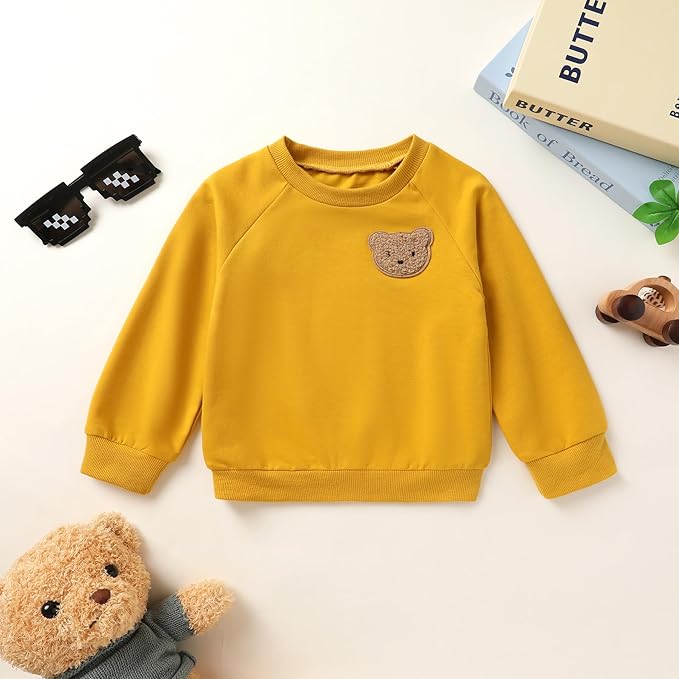 Fall Outfit for Toddler Boy Girl Long Sleeve Bear Sweatshirt Pant Sets Winter Pullover Clothes